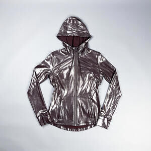 Women's Lululemon Metallic Eggplant Silver Activewear Hoodie Jacket